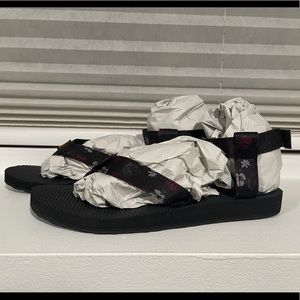 Teva Original Sandal Womens Floral Satin Burgundy Purple